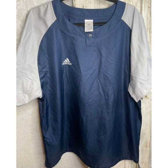 Adidas Jacket Warm Up Jacket Blue & Gray Bungee Cord Men’s Size Large - Picture 2 of 5